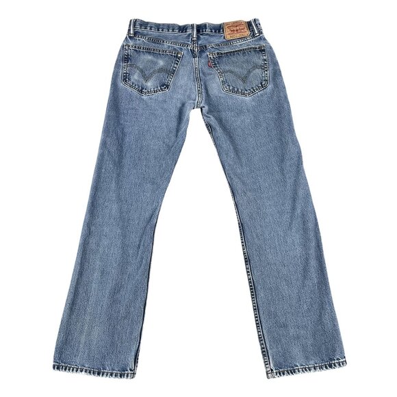 Y2K Levi's 505 Mens Straight Fit Light Wash Jeans Sz 34 x 30 - Picture 2 of 6